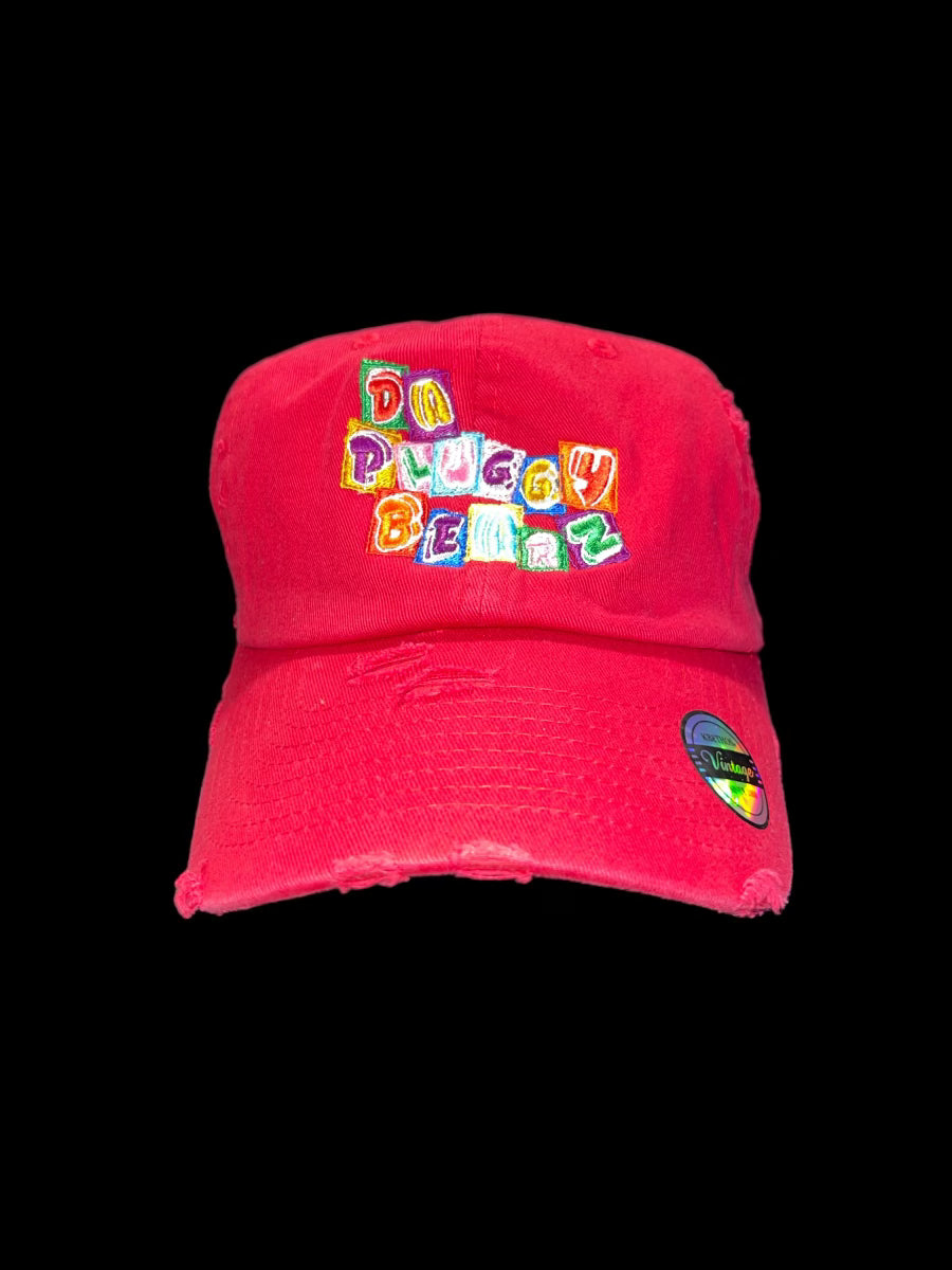 Red PluggyBearz Distressed Hat