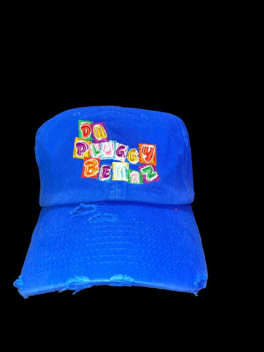 Royal Blue PluggyBearz Distressed Dad Hat