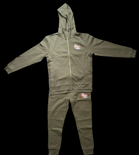 Olive Green Pluggybearz Athletic Performance Set