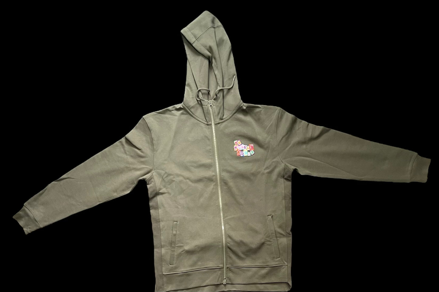 Olive Green zip up Pluggybearz Hoodie