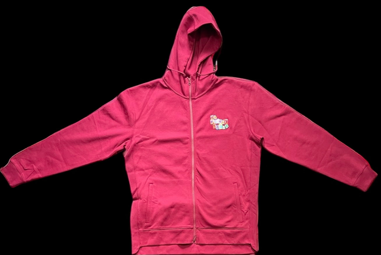 Red zip up Pluggybearz Hoodie